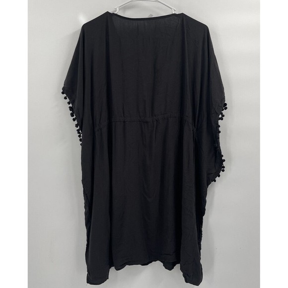 Wave Zone Woman‎ Black Beach Coverup s/m V-Neck Summer Swimming Rayon Onepiece - Picture 6 of 7